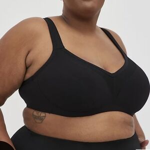 BLACK LIGHTLY LINED UNDERWIRE SPORTS BRA